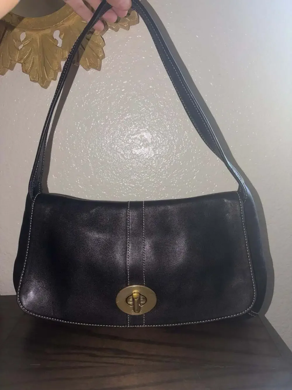 Coach Black Ergo Flap Leather Shoulder Bag